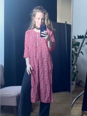 Red & White long Tunic